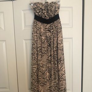 New H&M Printed Chiffon Strapless Maxi Dress  6